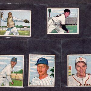 Lot of 5 Different 1950 Bowman Baseball Cards